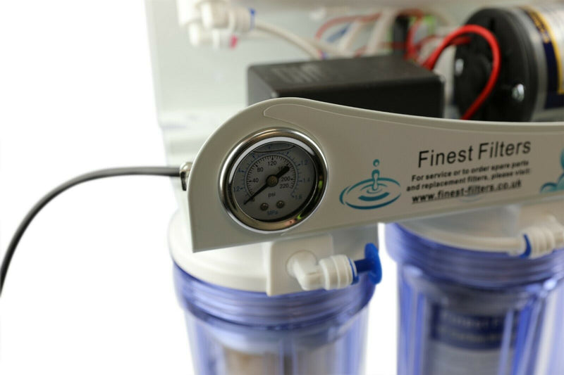 4 Stage Reverse Osmosis Unit with Booster Pump and DI Stage 50-100gpd