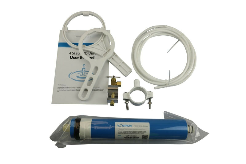 4 Stage Reverse Osmosis Unit with Booster Pump and DI Stage 50-100gpd