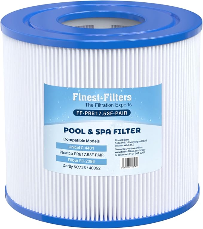 Spa Filter Cartridge For Pleatco PRB17.5SF / Unicel C-4401 - FF-PRB17.5SF-PAIR