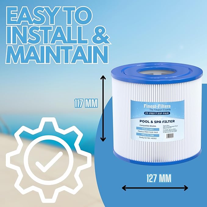 Spa Filter Cartridge For Pleatco PRB17.5SF / Unicel C-4401 - FF-PRB17.5SF-PAIR