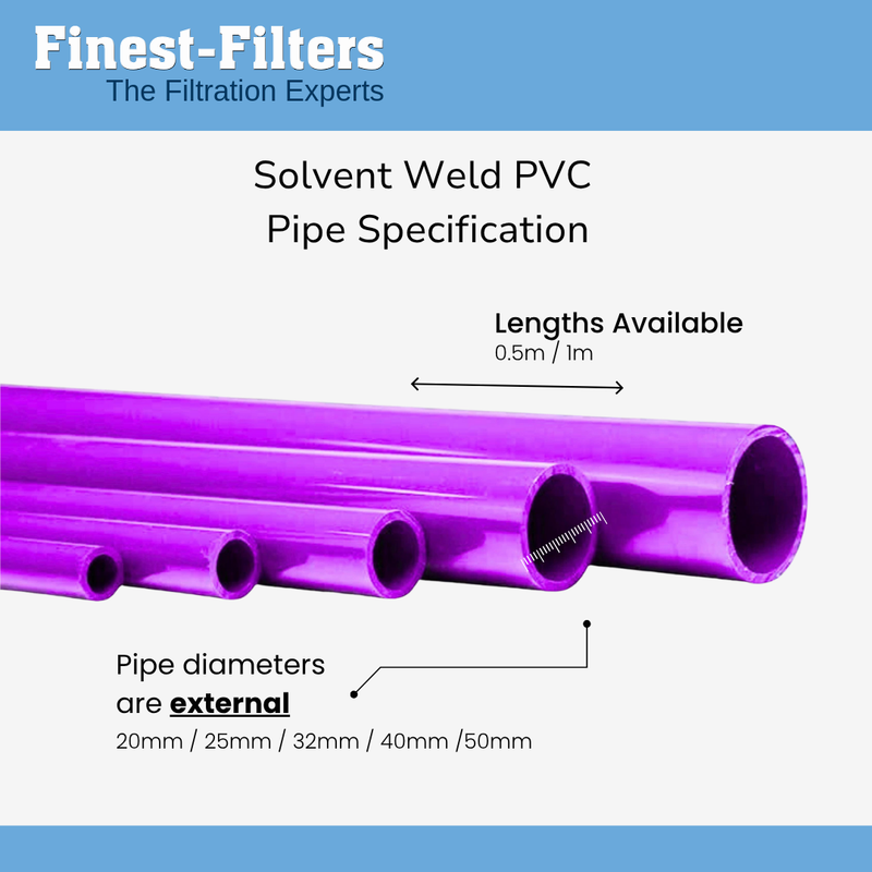 Purple Solvent Weld Pipe - 1 Metre (20mm-50mm)