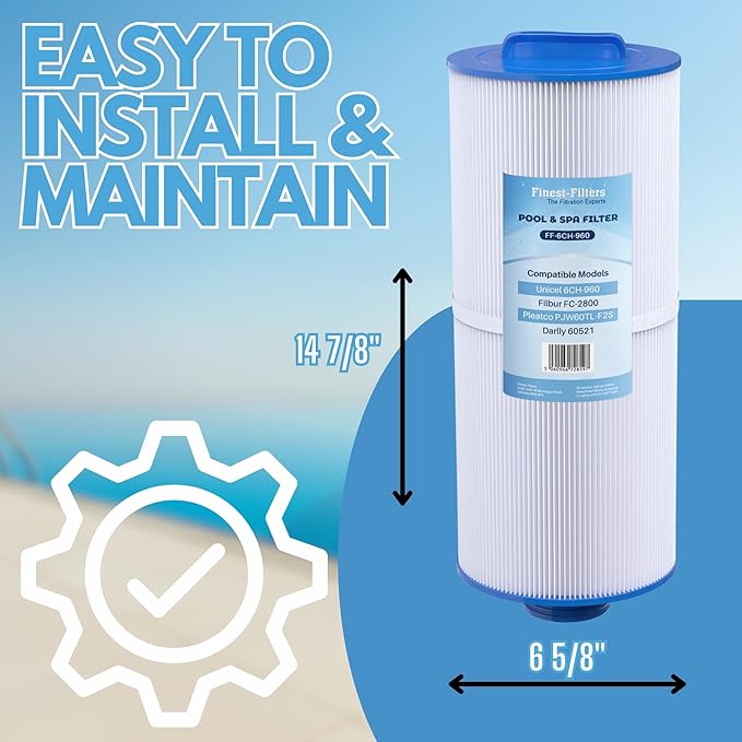 Spa Filter Cartridge For Pleatco PJW60TL-F2S / Unicel 6CH-960 - FF-6CH-960