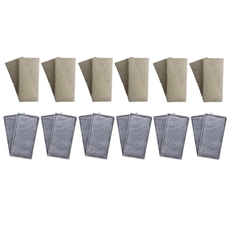 12 x Fluval U2 Compatible Plain Foam and 12 x Compatible Polycarbon Filter Cartridges