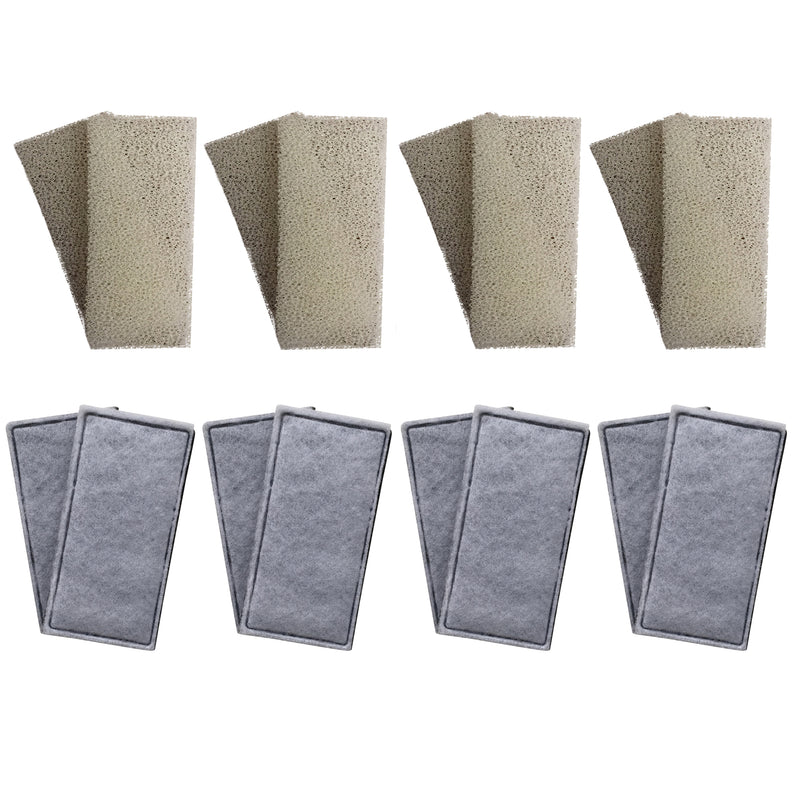 8 x Fluval U2 Compatible Plain Foam and 8 x Compatible Polycarbon Filter Cartridges