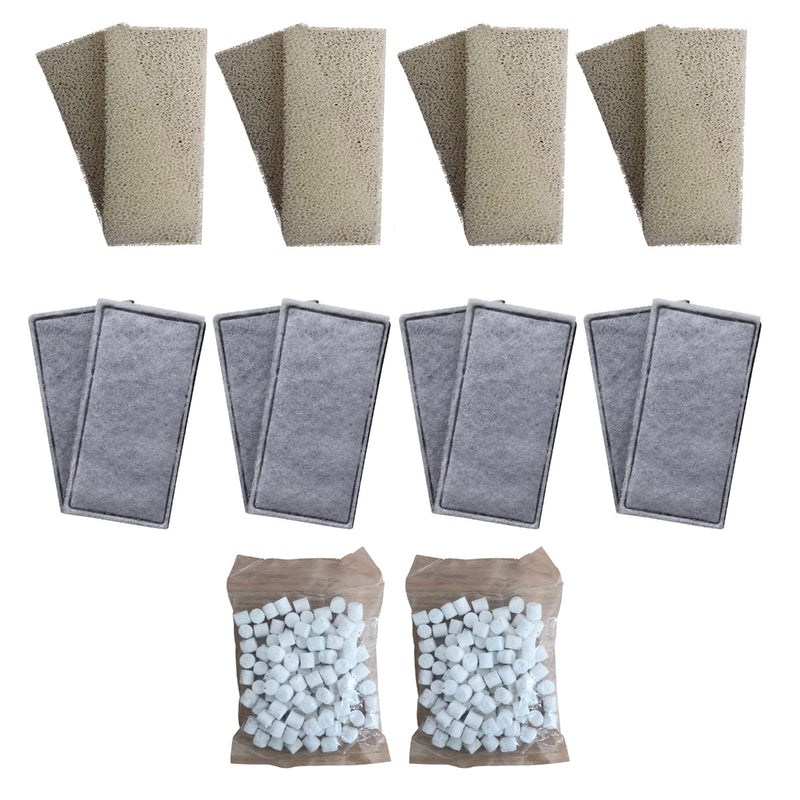 8 x Compatible Foam and 8 x Polycarbon Carbon Filter Cartridges and 2 x 170g Biomax for Fluval U2