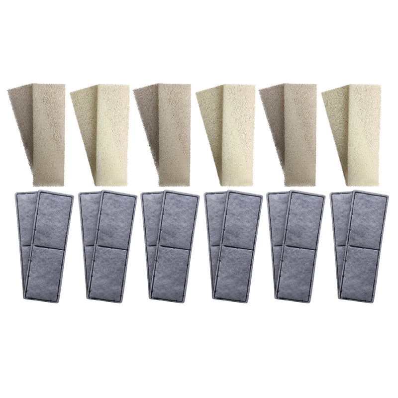 12 x Fluval U3 Compatible Plain Foam and 12 x Compatible Polycarbon Filter Cartridges