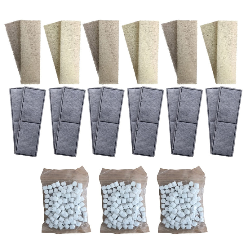 12 x Compatible Foam and 12 x Polycarbon Carbon Filter Cartridges and 3 x 170g Biomax for Fluval U3