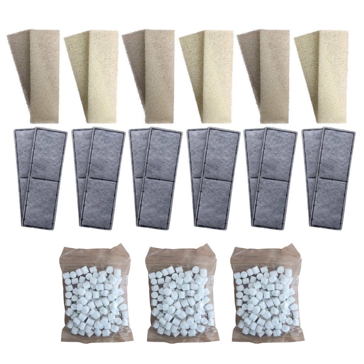 12 x Compatible Foam and 12 x Polycarbon Carbon Filter Cartridges and ...