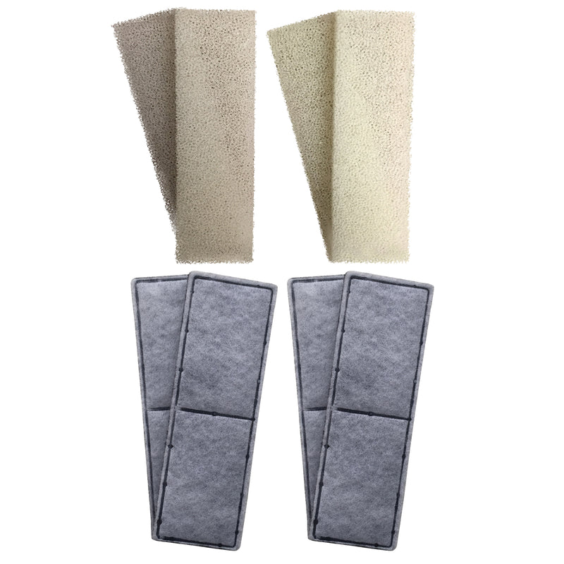 4 x Fluval U3 Compatible Plain Foam and 4 x Compatible Polycarbon Filter Cartridges