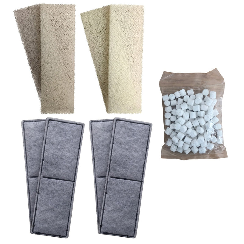 4 x Compatible Foam and 4 x Polycarbon Carbon Filter Cartridges and 170g Biomax for Fluval U3