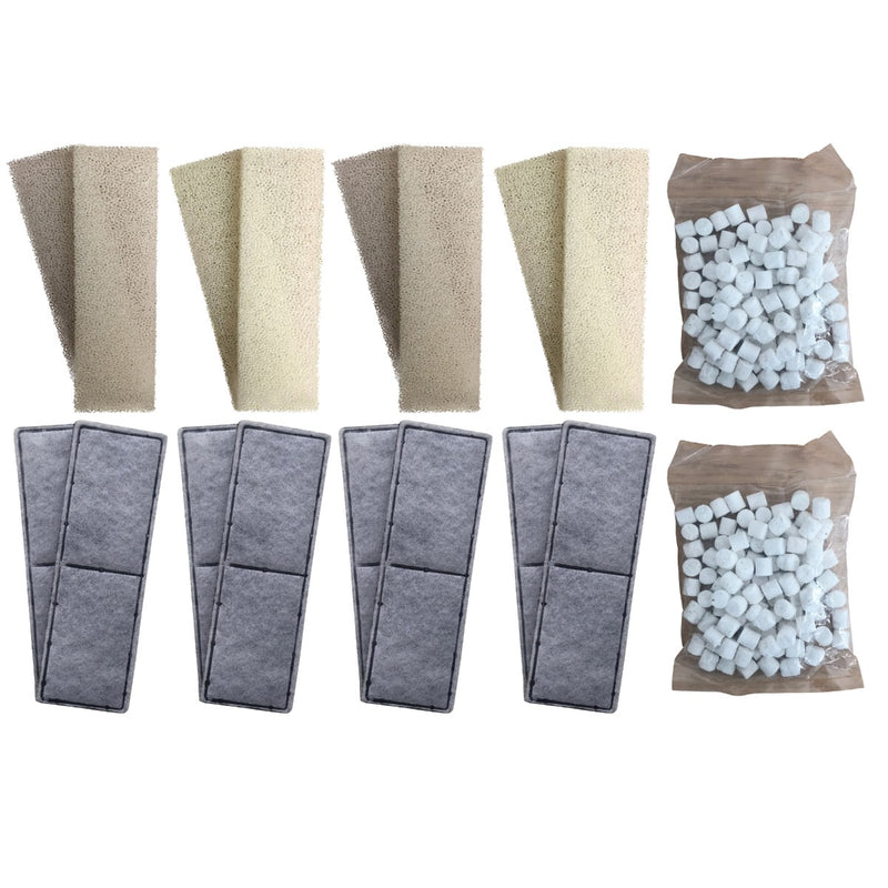 8 x Compatible Foam and 8 x Polycarbon Carbon Filter Cartridges and 2 x 170g Biomax for Fluval U3