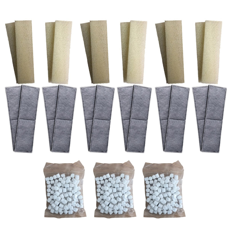 12 x Compatible Foam and 12 x Polycarbon Carbon Filter Cartridges and 3 x 170g Biomax for Fluval U4