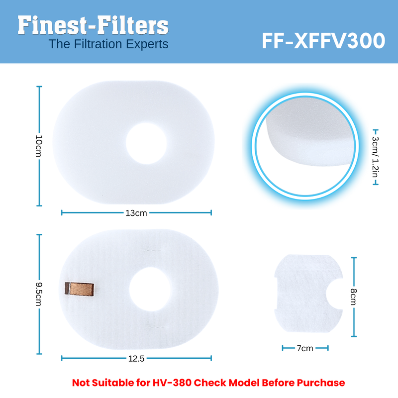 Replacement Filter Set for Shark XFFV300 – 2-Pack (6-Piece Set)