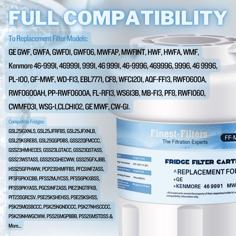 Fridge Water Filter Compatible with GE MWF