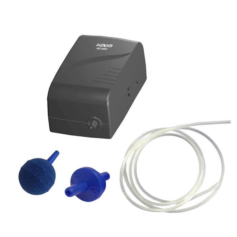 Hidom HD-550 Single Outlet Aquarium Air Pump with Accessory Kit