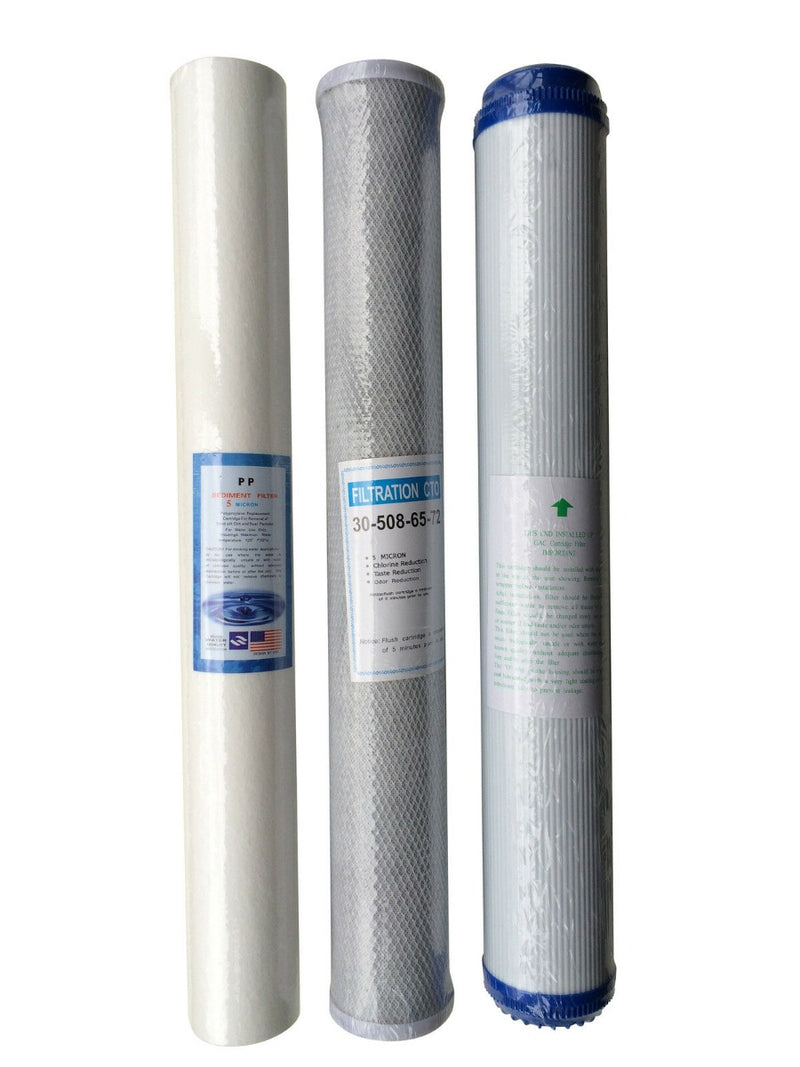 HMA 20" Filter Cartridge Set for Heavy Metal Reduction including KDF/GAC Filter