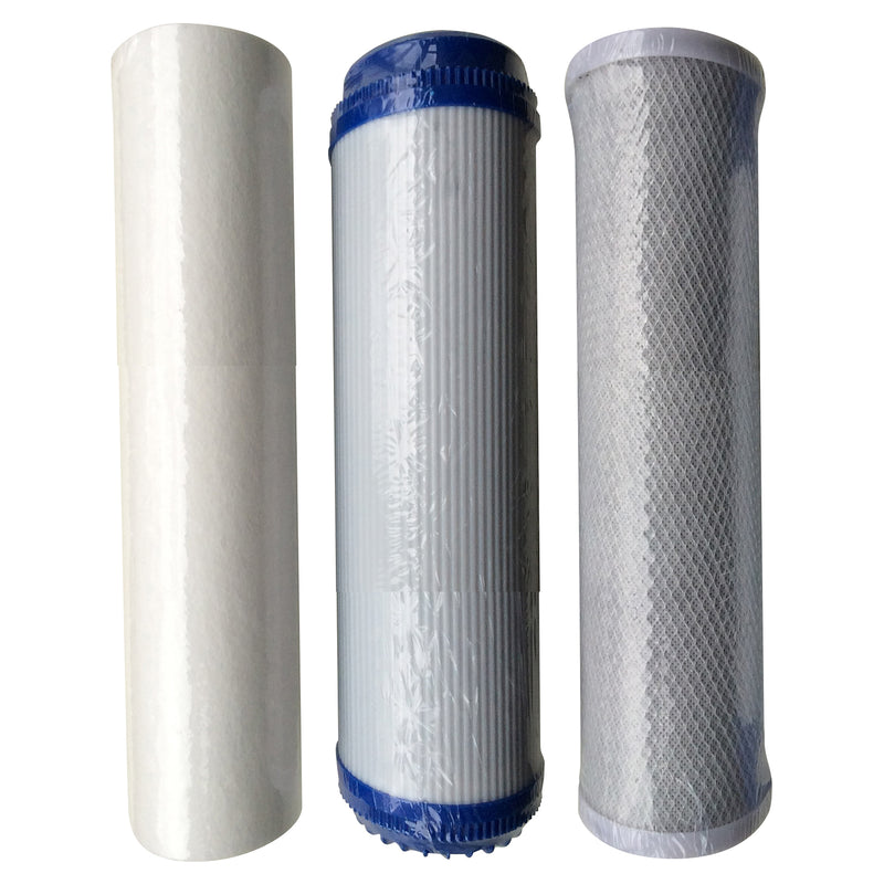 HMA 10" Filter Cartridge Set for Heavy Metal Reduction including KDF/GAC Filter