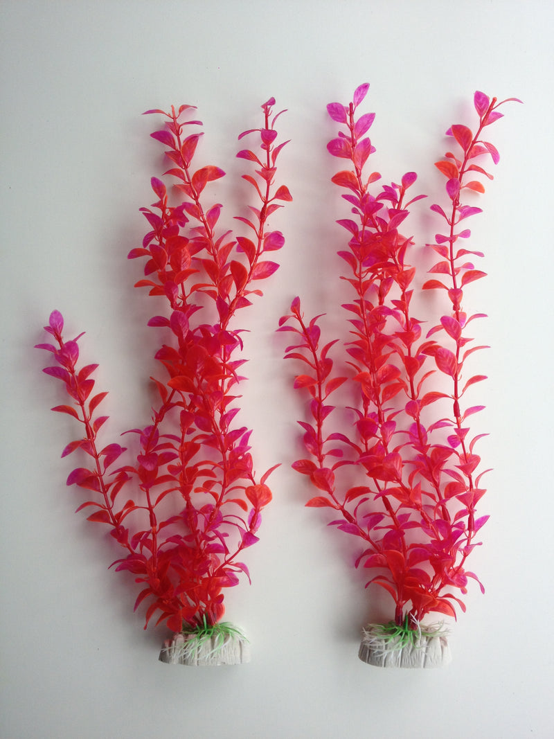 2 Pack Aquarium Fish Tank Plastic Plants 12" for Decoration (Multiple Colours)