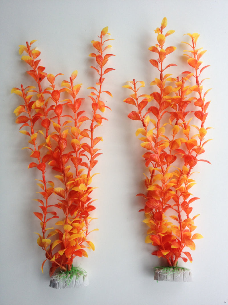2 Pack Aquarium Fish Tank Plastic Plants 12" for Decoration (Multiple Colours)