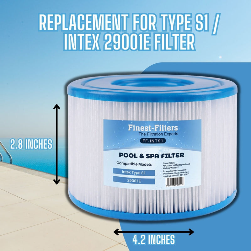 Hot Tub Filter Compatible with Intex 29011E Type S1 (6 Pack)