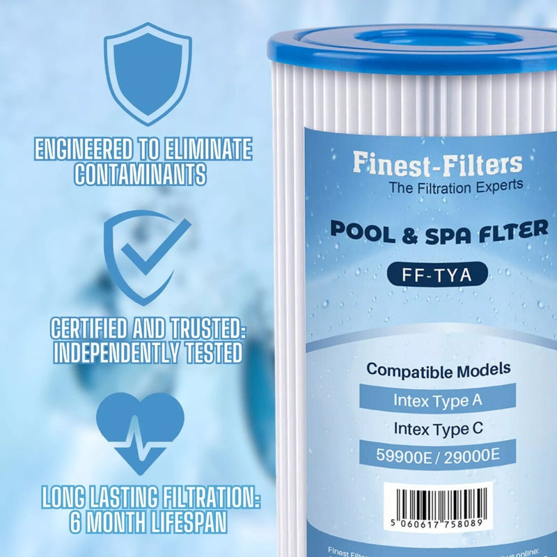 Swimming Pool Filters For Bestway 3 & Intex Type A C (2 Pack)