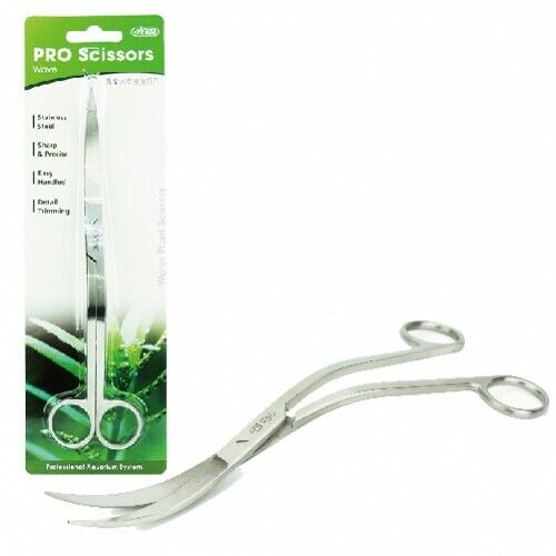 Ista Pro Stainless Steel 20cm Aquascaping Wave Scissors for Planted Aquarium