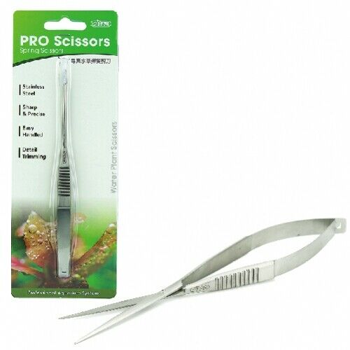 Ista Pro Stainless Steel 15cm Aquascaping Spring Scissors for Planted Aquarium