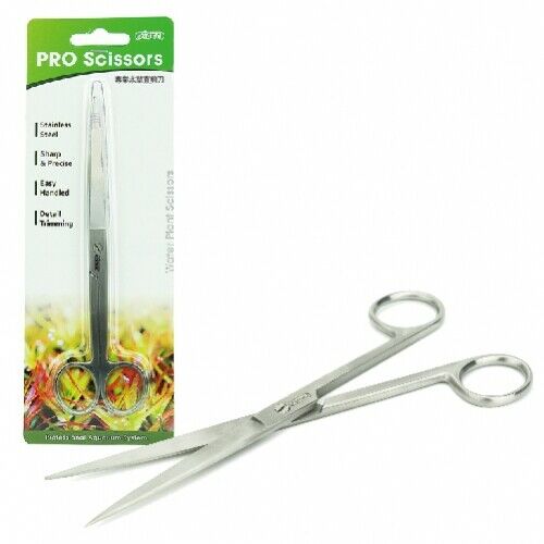 Ista Pro Stainless Steel 17cm Aquascaping Straight Scissors for Planted Aquarium