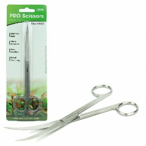 Ista Pro Stainless Steel 17cm Aquascaping Curved Scissors for Planted Aquarium