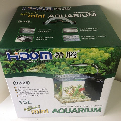 15L Acrylic Mini Aquarium with Filter and LED Lighting