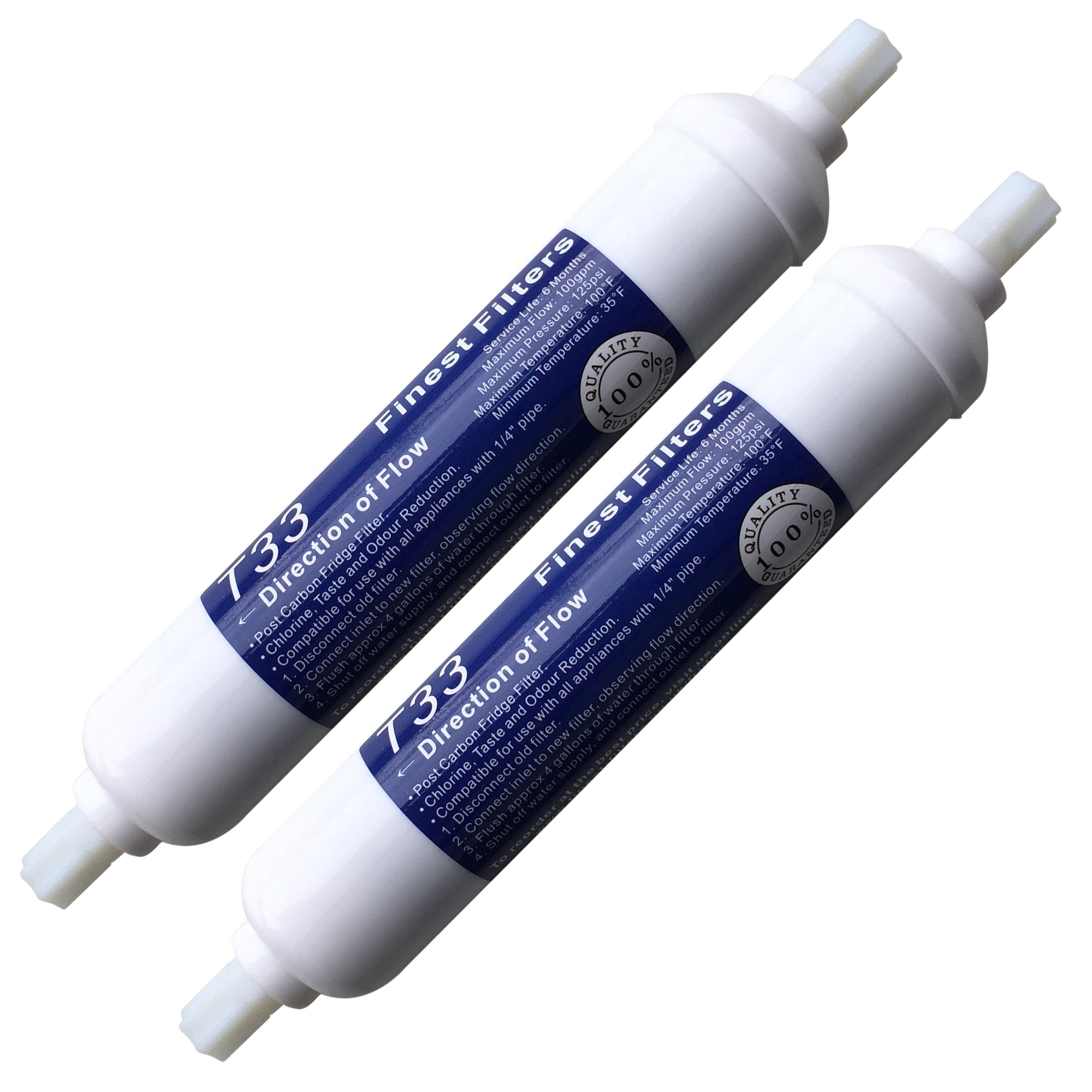 2 x Screw Fit T33 Carbon Drinking Water / Fridge Filter Cartridges ...