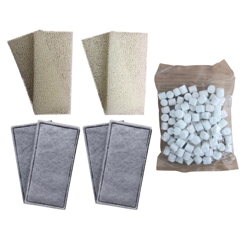 4 x Compatible Foam and 4 x Polycarbon Carbon Filter Cartridges and 170g Biomax for Fluval U2