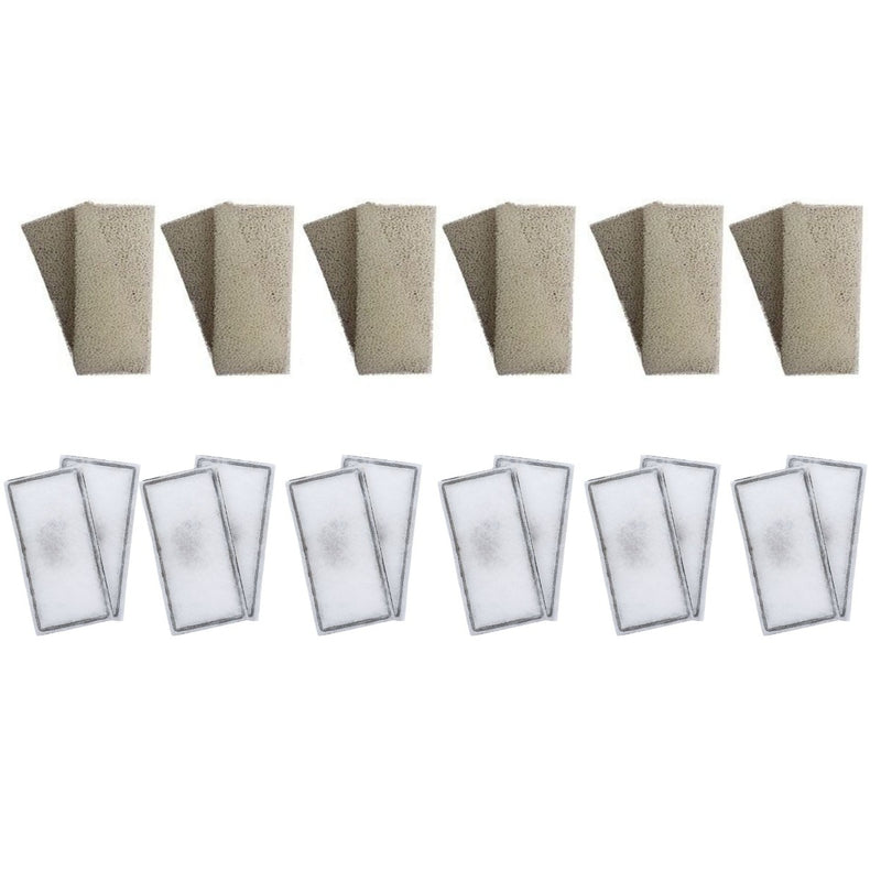 12 x Fluval U2 Compatible Plain Foam and 12 x Compatible PolyMax Filter Cartridges