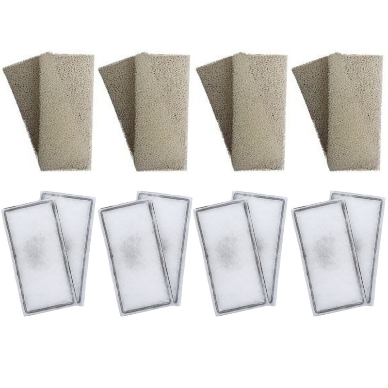 8 x Fluval U2 Compatible Plain Foam and 8 x Compatible PolyMax Filter Cartridges