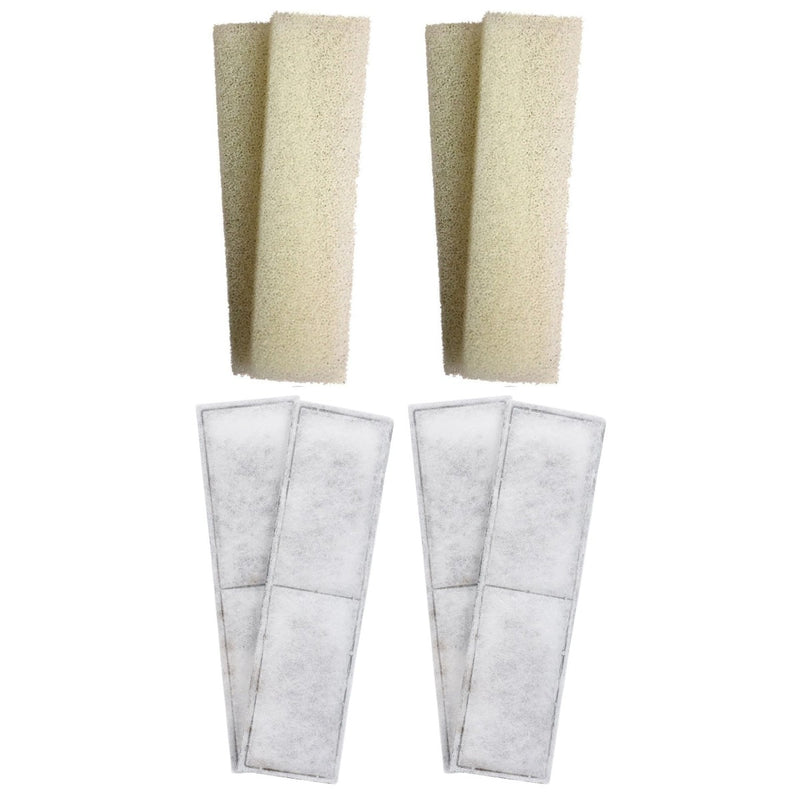 4 x Fluval U4 Compatible Plain Foam and 4 x Compatible PolyMax Filter Cartridges