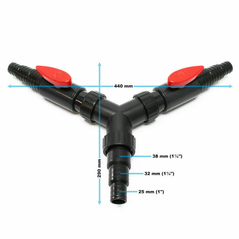 Y Splitter Water Distributor 20mm - 38mm (With or Without Valves)