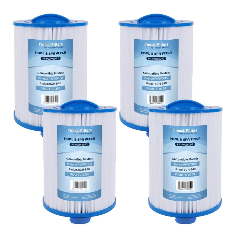 Hot Tub Filter Cartridge PWW50P3 Compatible For Pleatco Unicel (4 Pack)