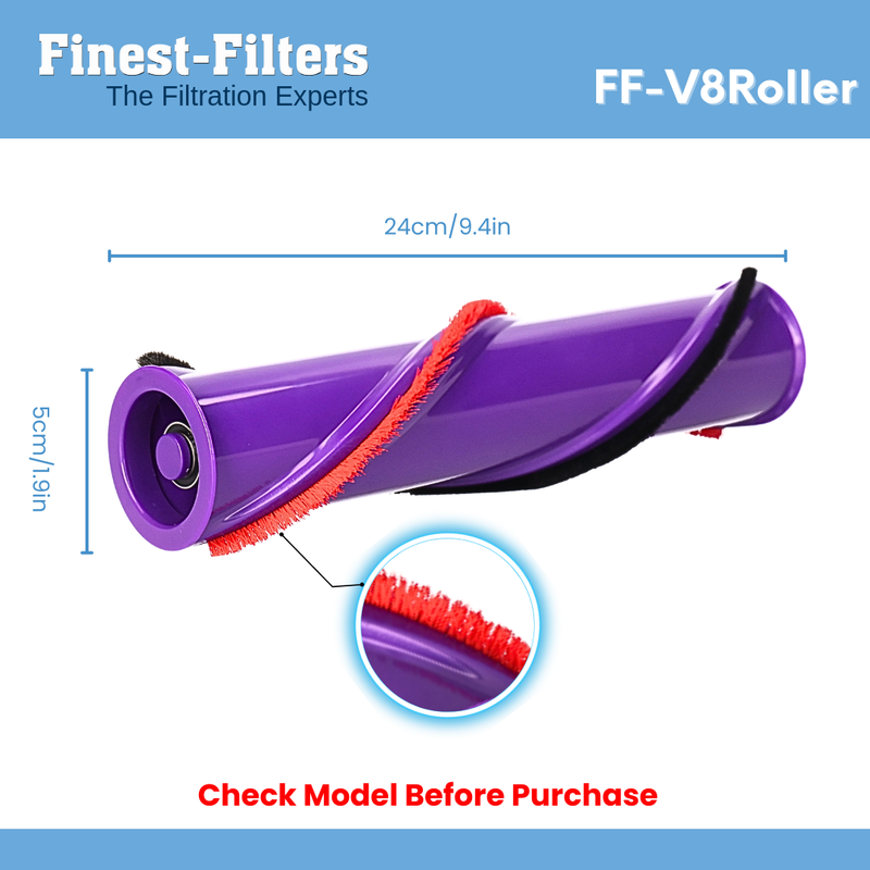 Roller Brush Bar (Finest-Filters) Compatible with Dyson V8 Absolute/Animal & more