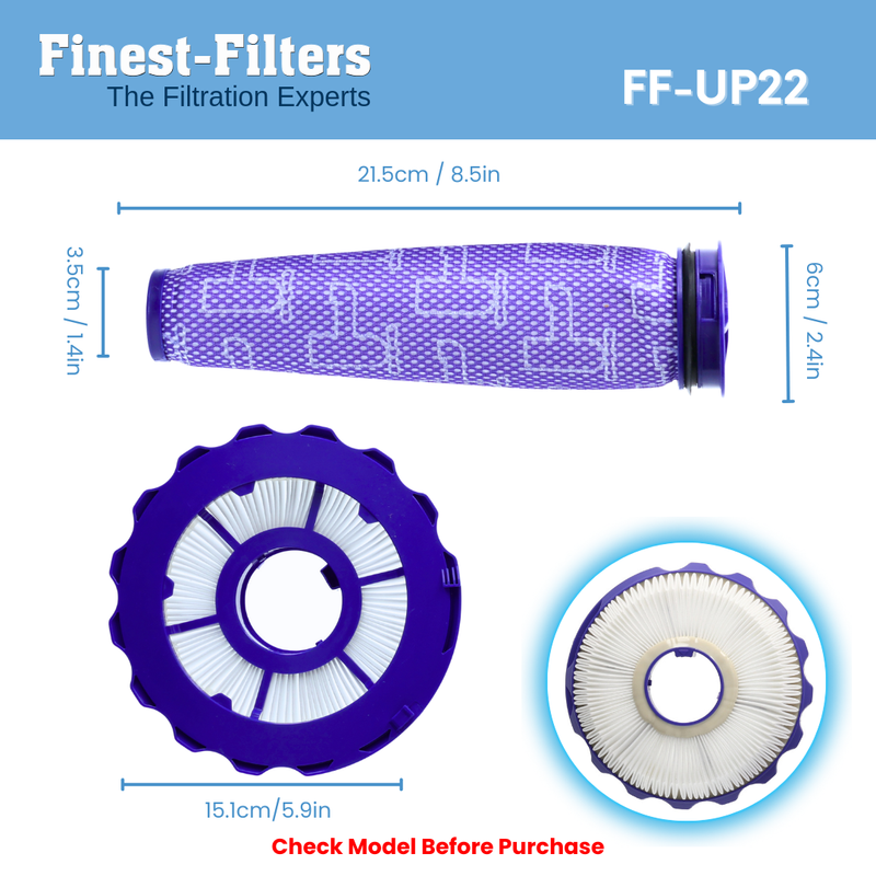 3-Piece Filter Set Compatible with Dyson UP22, DC40, UP24 and UP34