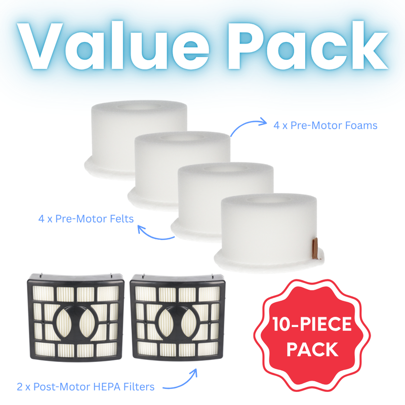 10-piece Filter Set Compatible with Shark Liftaway & more