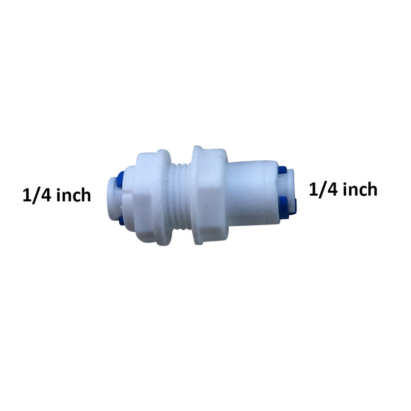 1/4" Straight Bulkhead Connector Push Fit RO Fitting