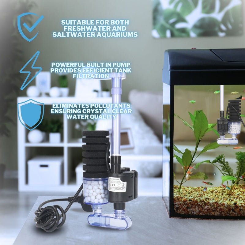 Aquarium Sponge Internal Bio Filter With Built In Pump