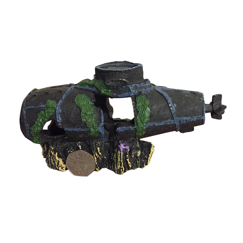 Aquarium Ornament - Sunken Submarine Wreck