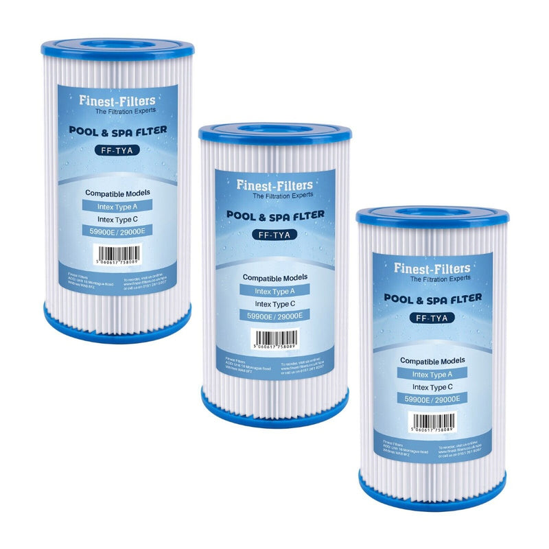 Swimming Pool Filters For Bestway 3 & Intex Type A C (3 Pack)