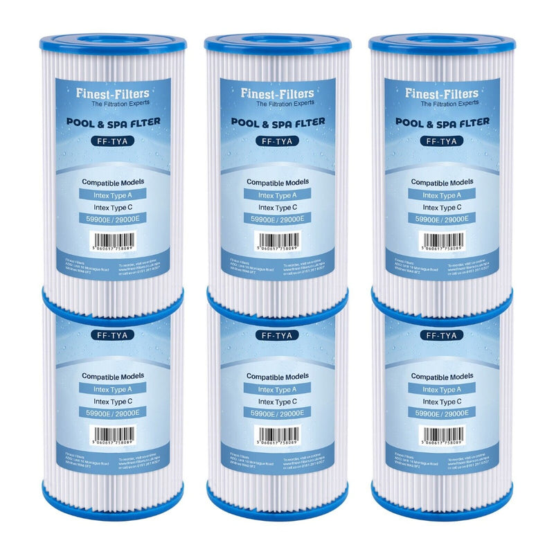 Swimming Pool Filters For Bestway 3 & Intex Type A C (6 Pack)