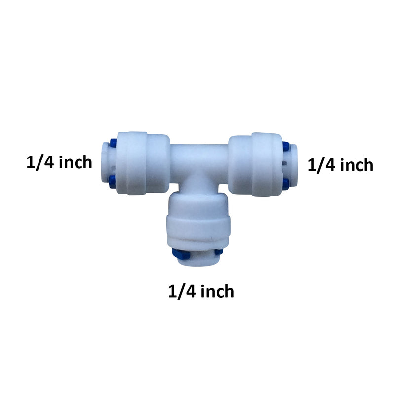 1/4" Tee Piece Connector Push Fit RO Fitting