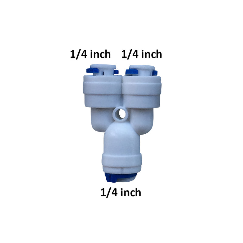 1/4" Y Type Tee Piece Connector Push Fit RO Fitting