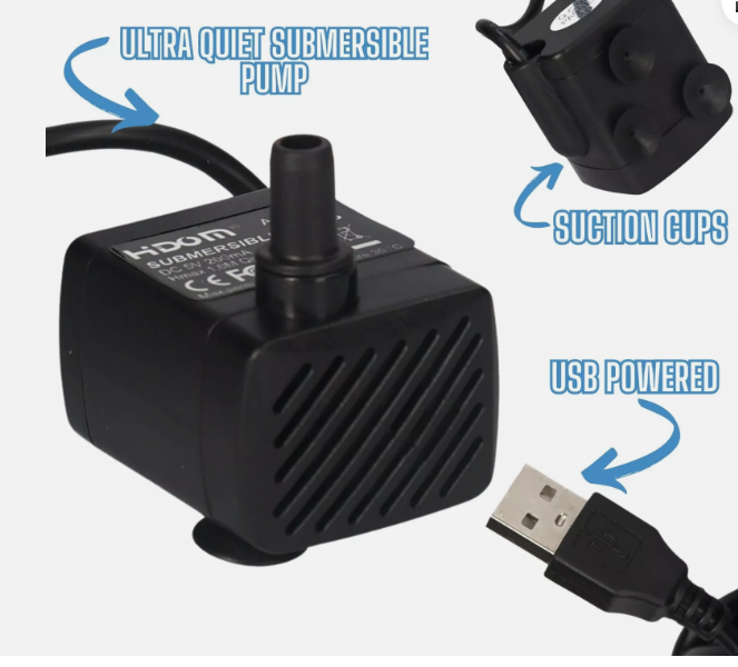 Hidom 160l/h Submersible Pump - USB Lead (AP-280)